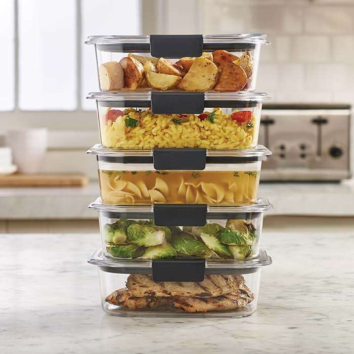 Rubbermaid Brilliance Tritan Plastic Food Storage Containers BPA Free Airtight Lids Ideal for Lunch Meal Prep & Leftovers Set of 5 (3.2 Cup) - Image 2