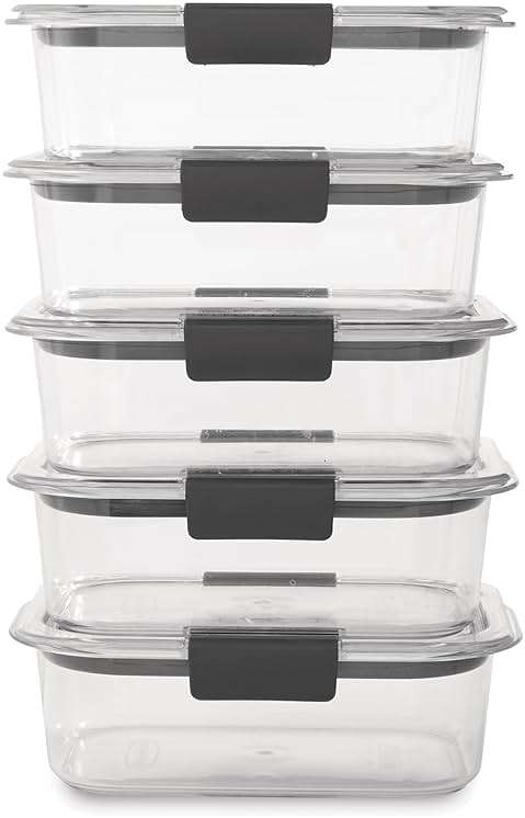 Rubbermaid Brilliance Tritan Plastic Food Storage Containers BPA Free Airtight Lids Ideal for Lunch Meal Prep & Leftovers Set of 5 (3.2 Cup) - Image 3