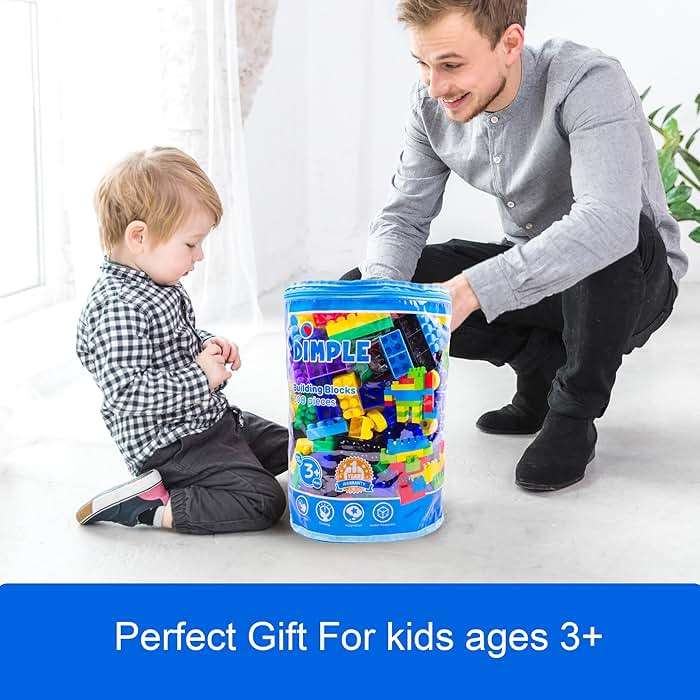 Dimple Building Blocks for Toddler (300 Pcs) Stacking Toys & Puzzle Games for Learning and STEM Fun Montessori Toys, Educational Baby Blocks Age 3+ Toddler Boy & Girl Birthday for Kids - Image 2