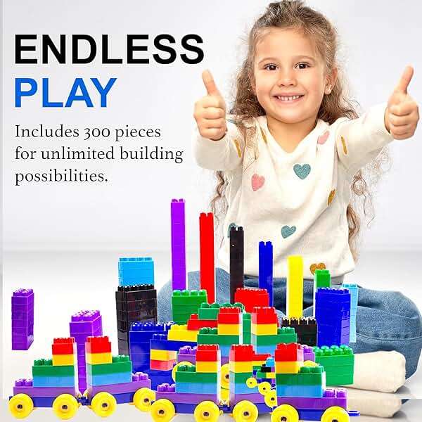 Dimple Building Blocks for Toddler (300 Pcs) Stacking Toys & Puzzle Games for Learning and STEM Fun Montessori Toys, Educational Baby Blocks Age 3+ Toddler Boy & Girl Birthday for Kids - Image 8