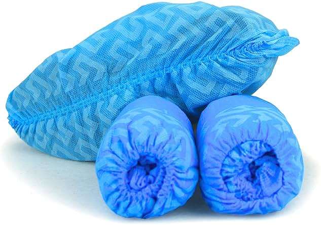 G & F Products Disposable Shoe Covers, Slip-Resistant Booties, Heavy-Duty, Waterproof, Elastic Band, Non-Slip Silicone Sole, Reusable, Protects Floors, Blue 11 Us Men & 13 Us Women, 500 Pcs (250 Pair) - Image 1