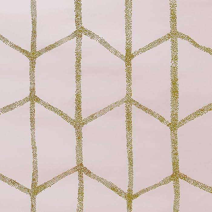 Intelligent Design Blackout Window Curtain, Light Blocking Curtains for Living Room, Thermal Insulated Window Panel with Metallic Print and Grommet Top, 50"x84", Blush/Gold, 1 Piece - Image 5