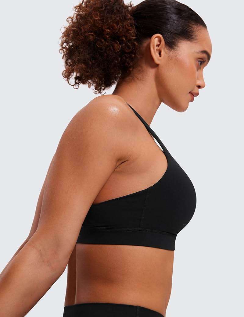 CRZ YOGA Naked Feeling Strappy Padded Sports Bras for Women - Fitness Workout Top Criss Cross Back Yoga Cami - Image 5