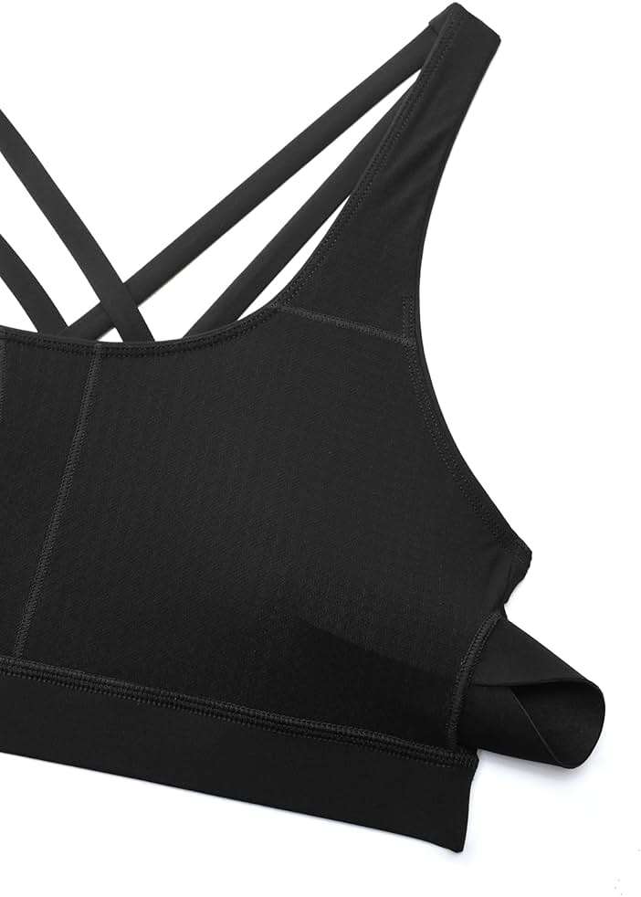 CRZ YOGA Naked Feeling Strappy Padded Sports Bras for Women - Fitness Workout Top Criss Cross Back Yoga Cami - Image 6