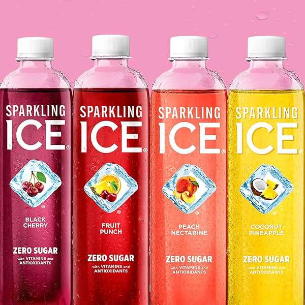 Sparkling Ice Pink Variety Pack, Flavored Sparkling Water, Zero Sugar, and Vitamins and Antioxidants, 17 fl oz, 12 count (Black Cherry, Peach Nectarine, Coconut Pineapple, Fruit Punch) - Image 7