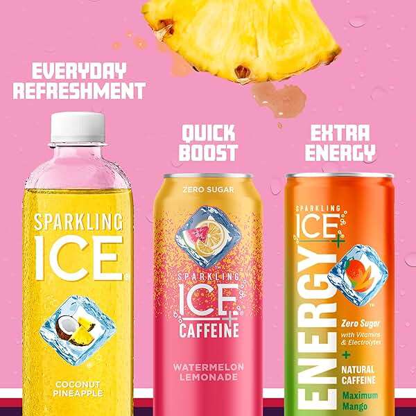 Sparkling Ice Pink Variety Pack, Flavored Sparkling Water, Zero Sugar, and Vitamins and Antioxidants, 17 fl oz, 12 count (Black Cherry, Peach Nectarine, Coconut Pineapple, Fruit Punch) - Image 8