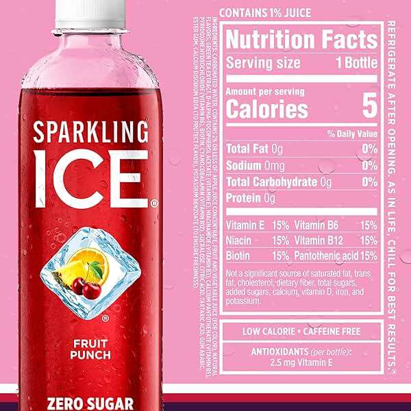 Sparkling Ice Pink Variety Pack, Flavored Sparkling Water, Zero Sugar, and Vitamins and Antioxidants, 17 fl oz, 12 count (Black Cherry, Peach Nectarine, Coconut Pineapple, Fruit Punch) - Image 9