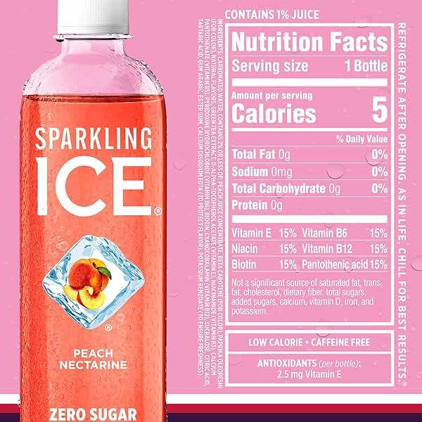 Sparkling Ice Pink Variety Pack, Flavored Sparkling Water, Zero Sugar, and Vitamins and Antioxidants, 17 fl oz, 12 count (Black Cherry, Peach Nectarine, Coconut Pineapple, Fruit Punch) - Image 10