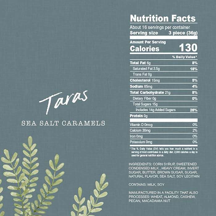 Taras Gourmet Sea Salt Caramels | All Natural Candy | Creamy & Individually Wrapped with Real Butter (20 oz) - Image 2