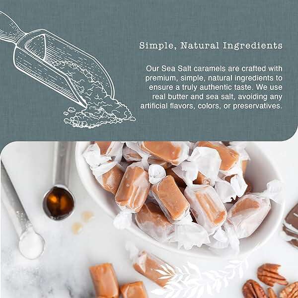 Taras Gourmet Sea Salt Caramels | All Natural Candy | Creamy & Individually Wrapped with Real Butter (20 oz) - Image 4