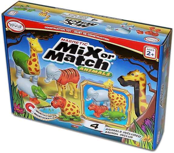 Magnetic Mix or Match Jungle Animals Toy Play Set, 16 Pieces - Image 4