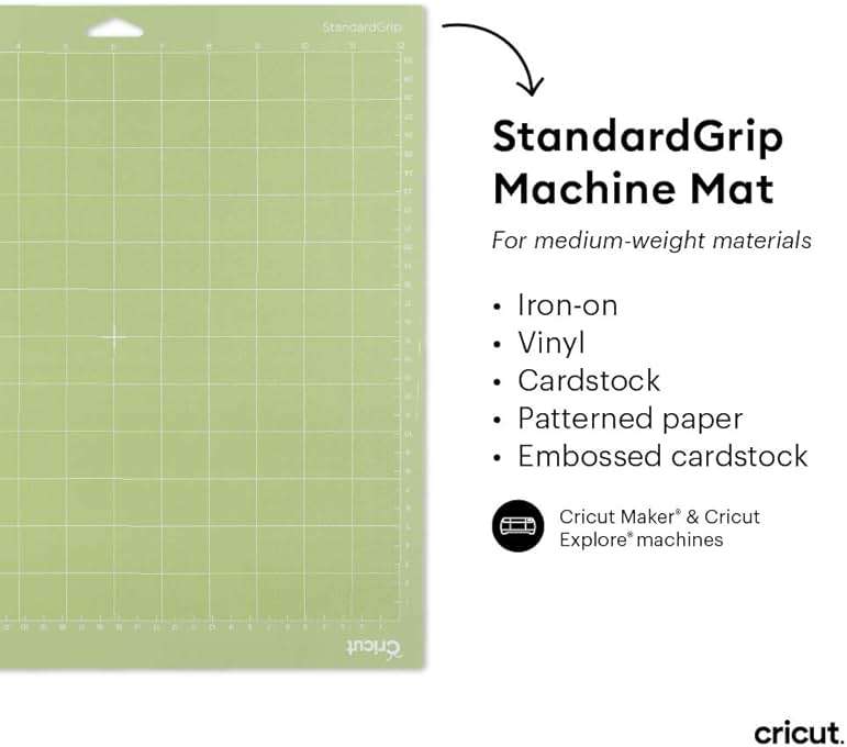 Cricut StandardGrip Machine Mats, 12" x 12", Reusable Cutting Mats for Crafts with Protective Film, Use with Cardstock, Iron On, Vinyl and More, Compatible with Explore & Maker (3 Count), Green - Image 3