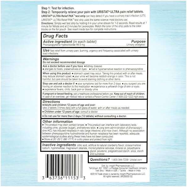 Uristat Ultra Strength Urinary Tract Infection Treatments and Test Relief Kit – 1 UTI Test Strip & 12 Cranberry Flavor Relief Tablets to Ease Urinary Pain, Burning & Urgency - Image 8
