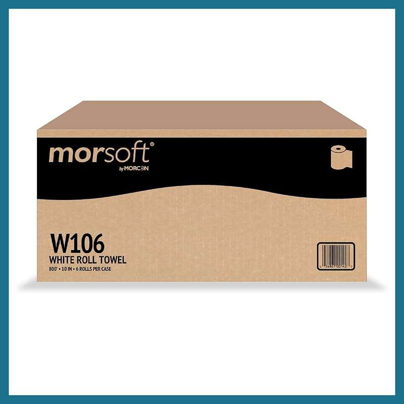 Morsoft by Morcon W106 Paper Towel Dispenser Refill, 10 Inch Roll, White, 100% Recycled Fiber, 10 x 800ft, 6 Rolls, Ideal Paper Towel Rolls for Dispenser - Image 2