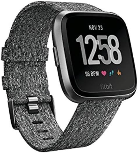 Fitbit Versa Special Edition Smart Watch, Charcoal Woven, One Size (S & L Bands Included) - Product Image
