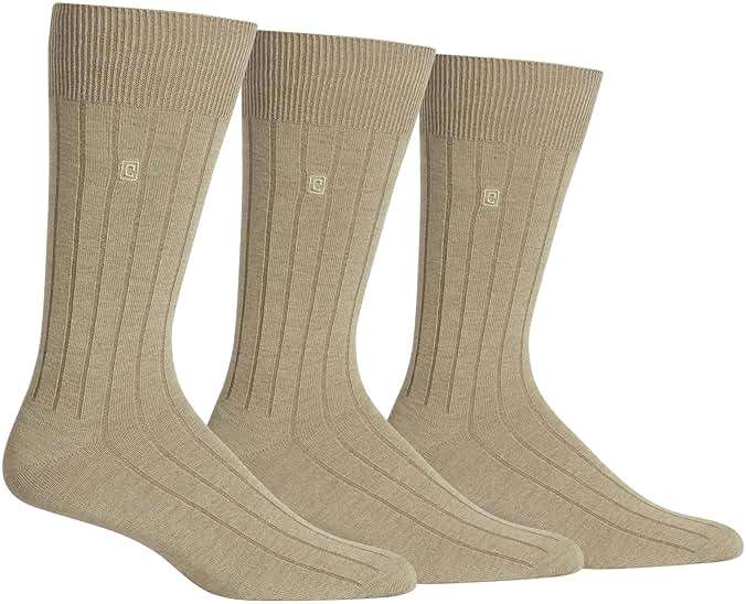 Chaps Men's Soft Touch True Rib Dress Crew Socks - 3 Pair Pack - Modal Blend and Embroidered Detail - Image 1