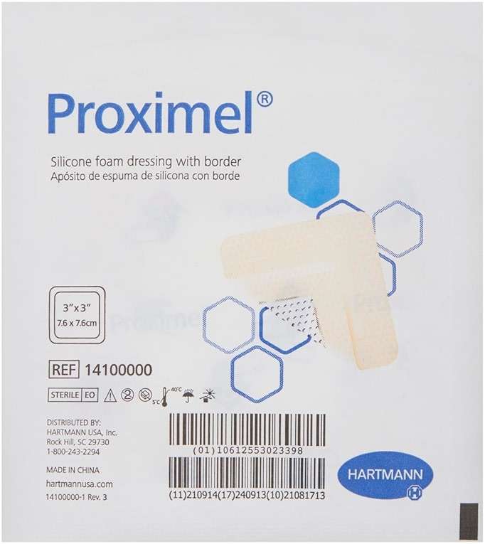 Proximel Silicone Foam Dressing, 3 X 3 Inch, W/Border, Hartmann - Each - Image 1