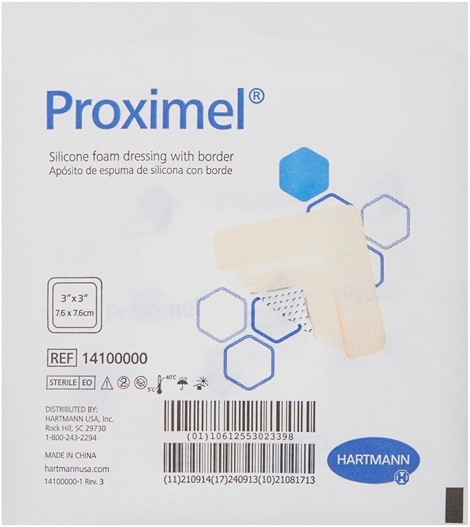 Proximel Silicone Foam Dressing, 3 X 3 Inch, W/Border, Hartmann - Each - Product Image