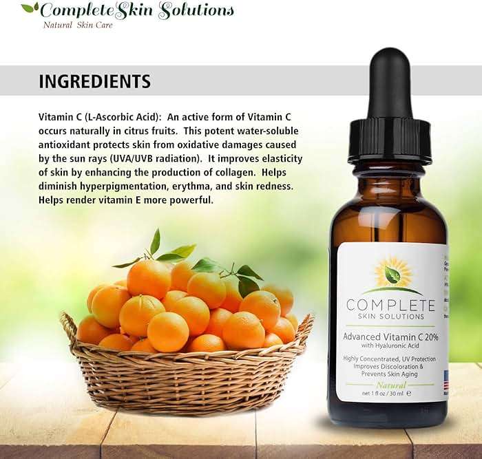 Complete Skin Solutions Advanced Vitamin C 20% Serum With Hyaluronic Acid | 1oz - Image 6