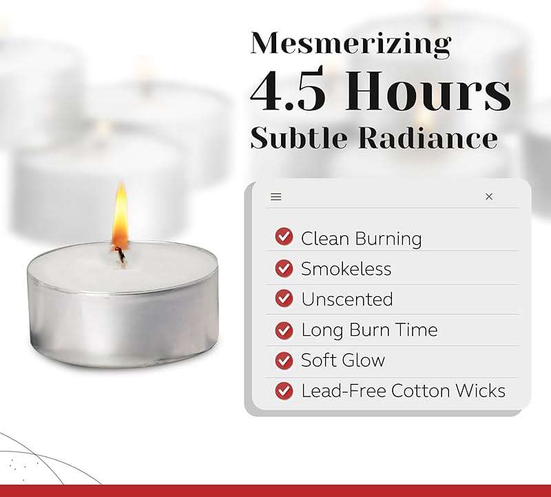 Tea Light Candles in Metal Cups - 4.5 Hours Clean, Long Burning White Unscented - 250 Votive Candles Bulk for Romantic Dinner, Wedding, Spa & Hotels by PARNOO - Image 3