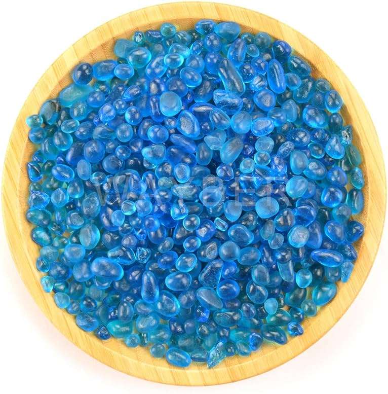 Glass Stones, 1Lb/460g Irregular Sea Glass Pebbles Non-Toxic Artificial Crystal Gemstones for Aquarium Turtle Tank Vase Filler Terrarium Flowerpot Decoration, Lake Blue - Image 5