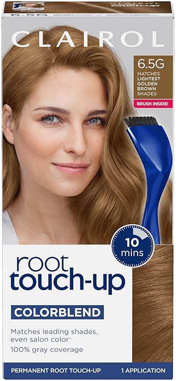 Clairol Root Touch-Up by Nice'n Easy Permanent Hair Dye, 6.5G Lightest Golden Brown Hair Color | 100% Gray Coverage | Easy Brush Application | Matches Professional Salon Shades | Pack of 1 - Image 1