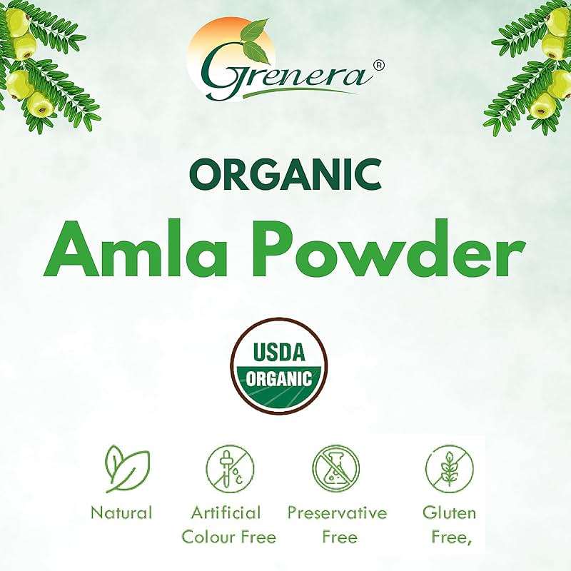 Grenera Organic Amla Powder | USDA Organic Indian Gooseberry Fruit | Non-GMO, Vegan, Kosher & Gluten Free | Amalaki Powder for Smoothies, Juices, Yogurt, Recipes and DIY Hair Care | 2.2 lbs (1 kg) - Image 6