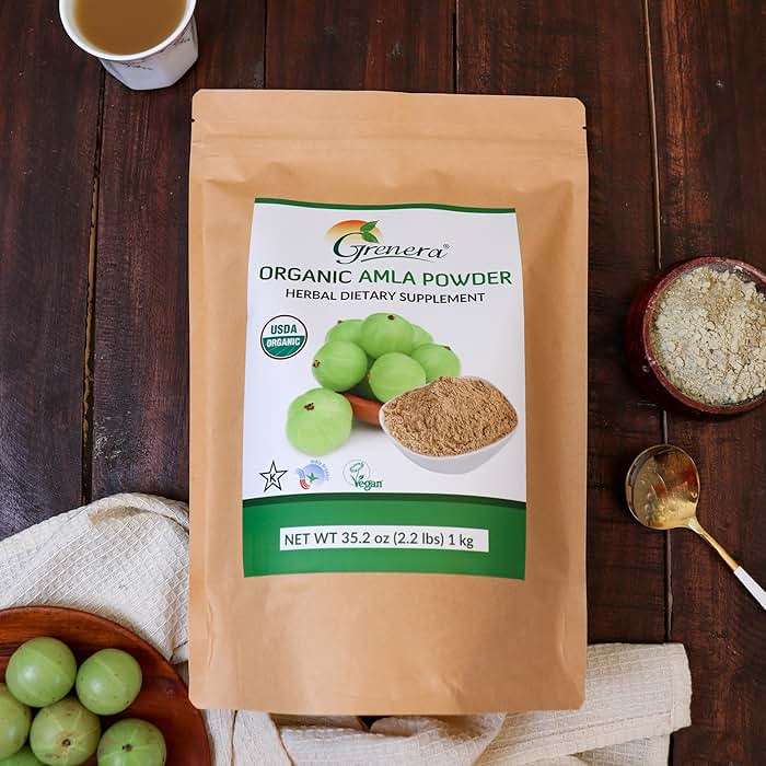 Grenera Organic Amla Powder | USDA Organic Indian Gooseberry Fruit | Non-GMO, Vegan, Kosher & Gluten Free | Amalaki Powder for Smoothies, Juices, Yogurt, Recipes and DIY Hair Care | 2.2 lbs (1 kg) - Image 7