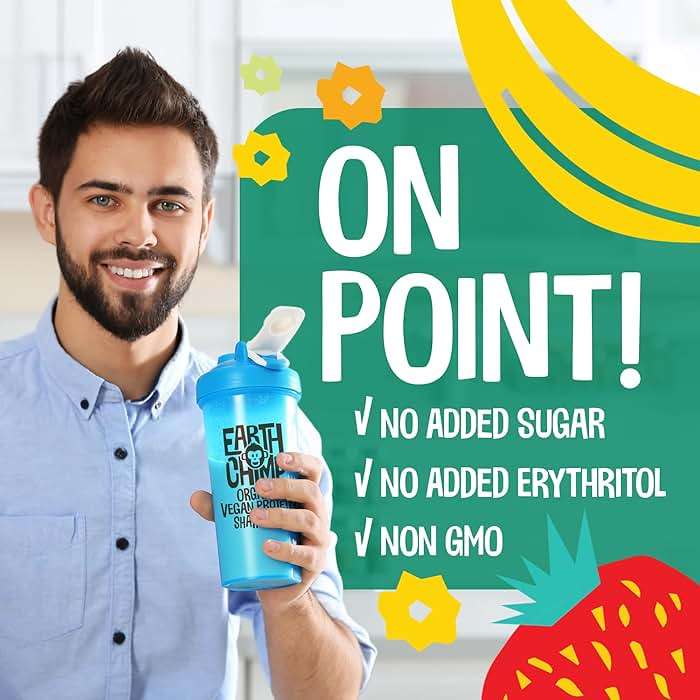 EarthChimp Organic Vegan Protein Powder - with Probiotics - Non GMO, Dairy Free, Non Whey, Plant Based Protein Powder for Women and Men, Gluten Free - 26 Servings 32 Oz (Chocolate) - Image 5