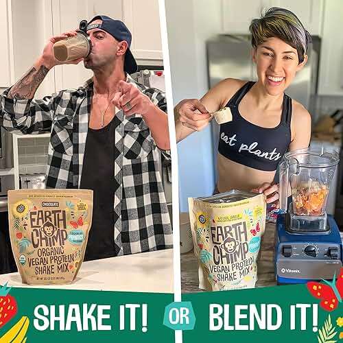 EarthChimp Organic Vegan Protein Powder - with Probiotics - Non GMO, Dairy Free, Non Whey, Plant Based Protein Powder for Women and Men, Gluten Free - 26 Servings 32 Oz (Chocolate) - Image 6