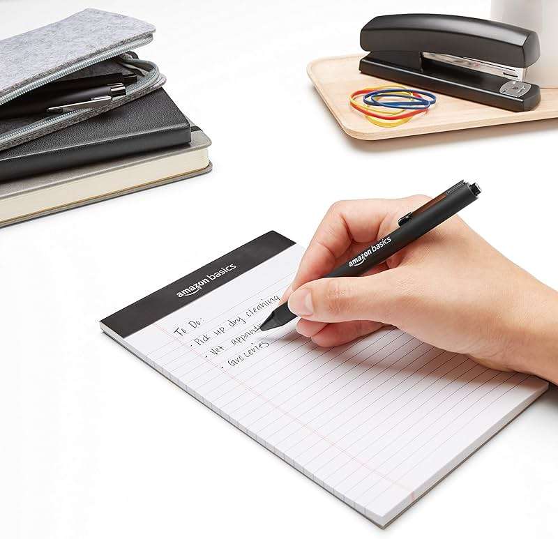 Amazon Basics Retractable Ballpoint Pens with Comfortable Grip for Smooth Writing, Black, Note-Taking, Office and School Supplies, 12-Pack - Image 2
