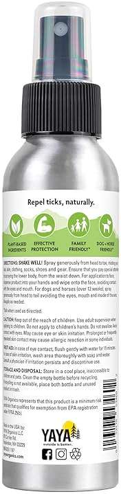 Yaya Organics Tick Ban DEET-Free Mist Spray - Made in USA - All Natural Extra Strength Tick Repellent Spray Made with Essential Oils - Safe for Kids & Dogs (4 Ounce, 2 Pack) - Image 2