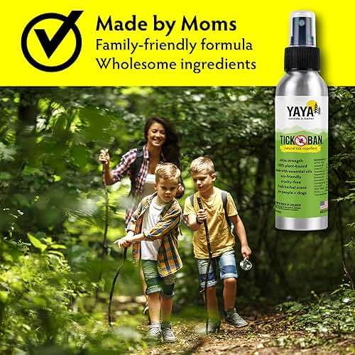 Yaya Organics Tick Ban DEET-Free Mist Spray - Made in USA - All Natural Extra Strength Tick Repellent Spray Made with Essential Oils - Safe for Kids & Dogs (4 Ounce, 2 Pack) - Image 4