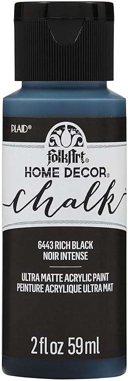 FolkArt 6443 Home Décor Chalk Furniture & Craft ,Acrylic Paint in Assorted Colors, 2 oz, Rich Black - Image 1