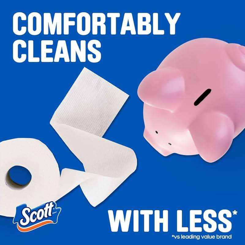 Scott ComfortPlus Toilet Paper, 12 Double Rolls, 231 Sheets per Roll, Septic-Safe, 1-Ply Toilet Tissue - Image 4