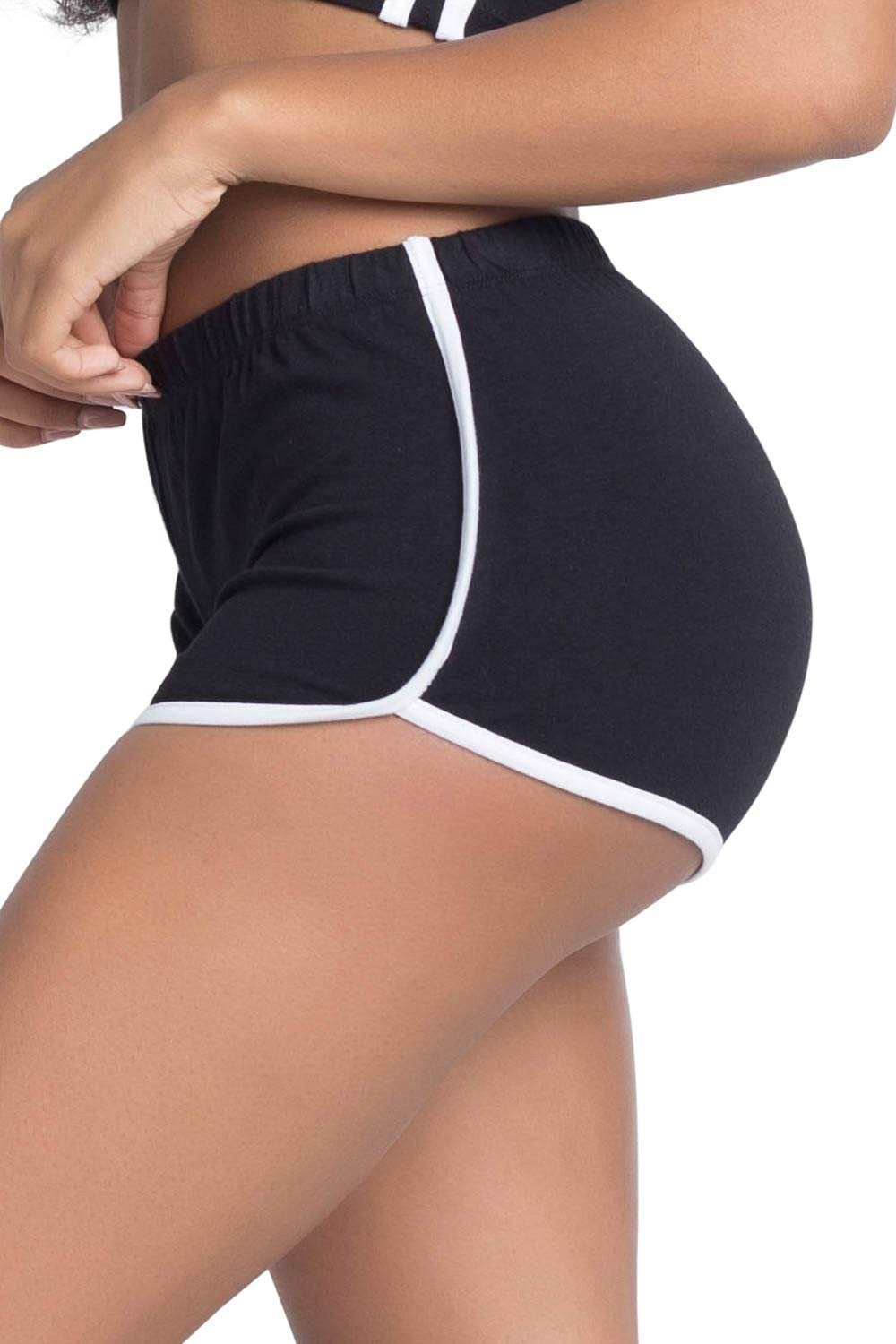 Women’s Cotton Dolphin Shorts, Soft Stretch Pull-On Lounge Shorts with Elastic Waistband for Yoga & Casual Wear - Product Image