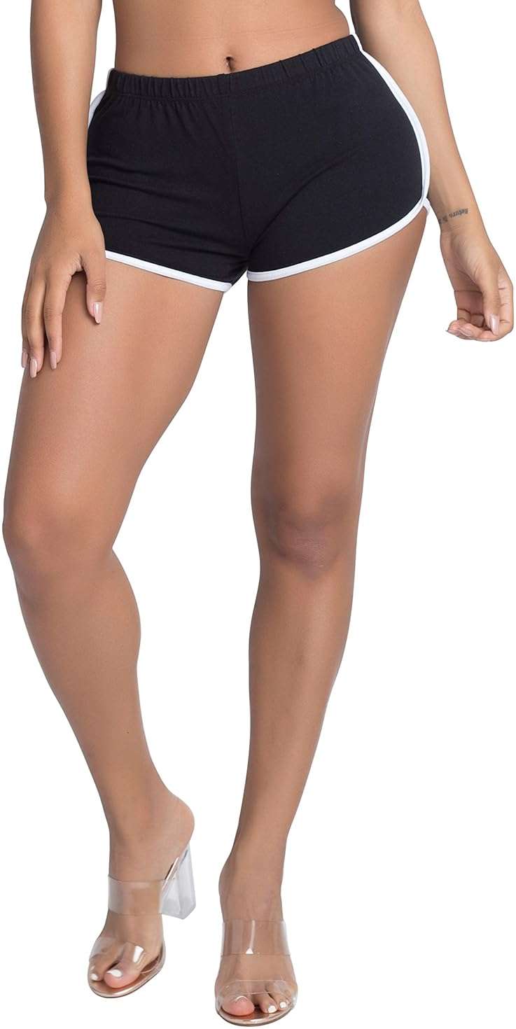 Women’s Cotton Dolphin Shorts, Soft Stretch Pull-On Lounge Shorts with Elastic Waistband for Yoga & Casual Wear - Image 2