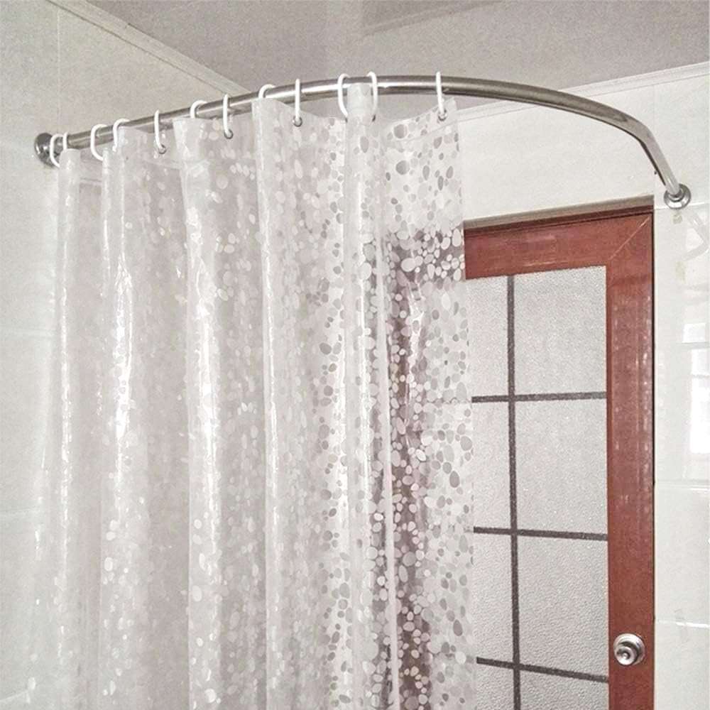 WELTRXE Shower Curtain Liner Waterproof, 8G Thick EVA, Heavy Duty Shower Liner with Magnets, 3D Pebble Bath Curtain for Stall, Bathtubs Bathroom, 72 x 72, 12 Hooks - Image 2