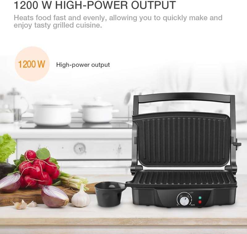 Panini Maker, iSiLER 2 Slice Panini Press Grill, Electric Sandwich Maker Non-Stick Coated Plates, Opens 180 Degrees for Cooking Breakfast Snacks - Image 3