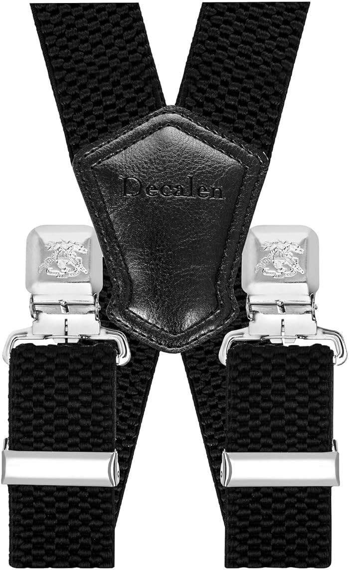 Decalen Mens Suspenders Very Strong Clips Heavy Duty Braces Big and Tall X Style - Image 5