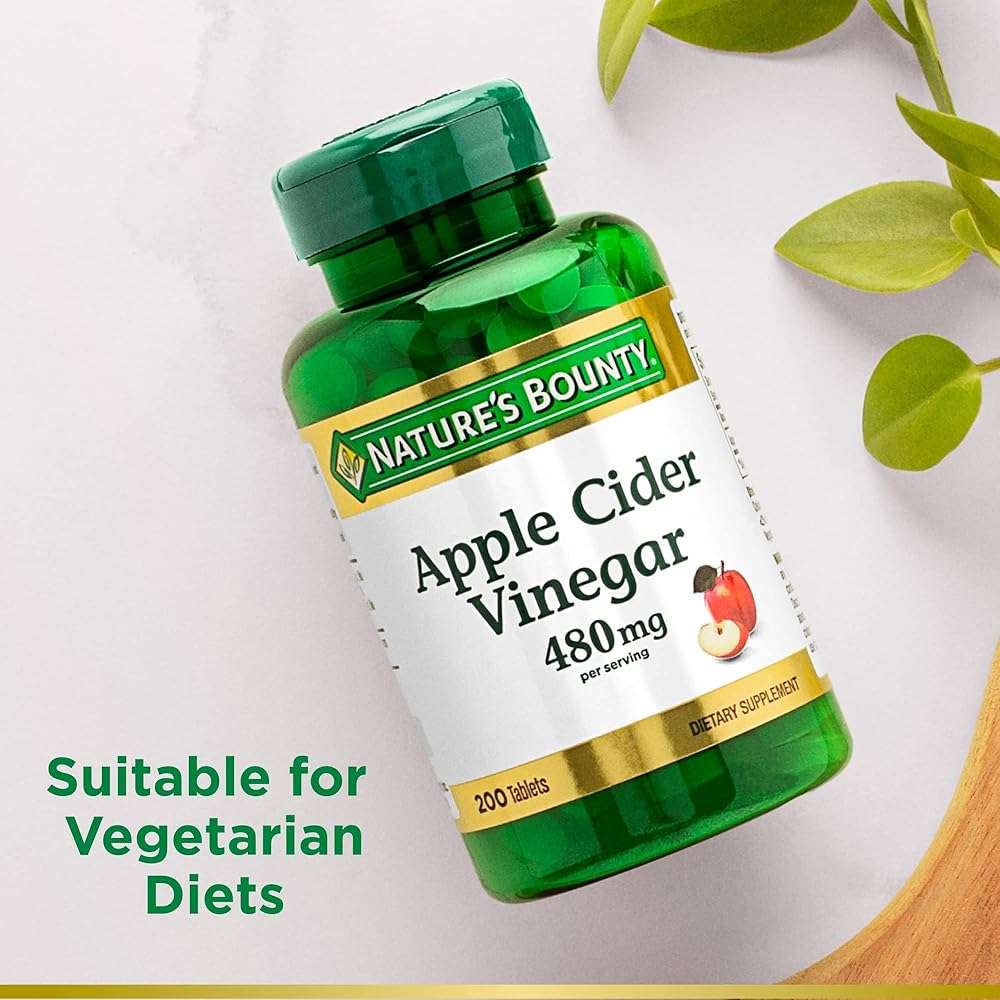 Nature's Bounty Apple Cider Vinegar 480mg Pills, Vegetarian Supplement Plant Based, 200 Tablets - Image 4