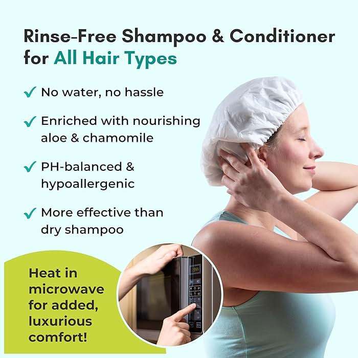 No Water Rinse Free Shampoo Cap by Nurture | Microwavable Hair Washing & Conditioning Shower Caps | Waterless Bathing | Disposable & Hypoallergenic for Adults, Bedridden & Elderly - Image 4