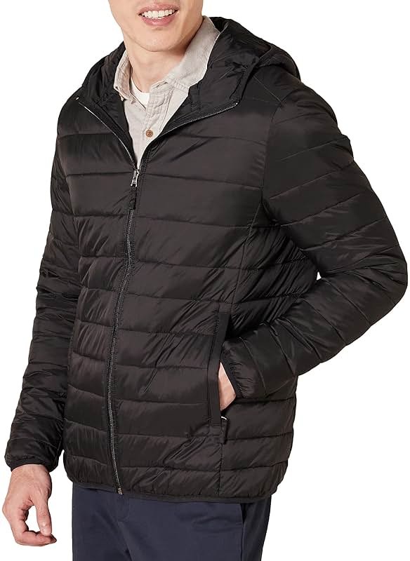 Amazon Essentials Men's Lightweight Water-Resistant Packable Hooded Puffer Jacket - Product Image