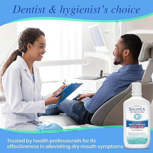 SALIVEA Dry Mouth Mouthwash - Soothing Mint Mouthwash with Natural Salivary Enzymes - Breath Freshener & Dry Mouth Care - Mint Flavor (2 Pack) - Image 3