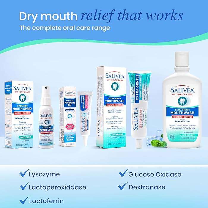 SALIVEA Dry Mouth Mouthwash - Soothing Mint Mouthwash with Natural Salivary Enzymes - Breath Freshener & Dry Mouth Care - Mint Flavor (2 Pack) - Image 5