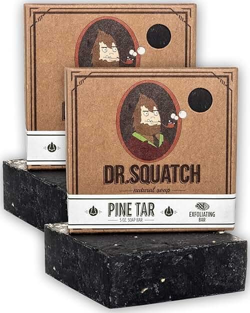 Dr. Squatch Pine Tar Soap 2-Pack Bundle - Mens Bar with Natural Woodsy Scent and Skin Exfoliating Scrub – Handmade with Pine, Coconut, Olive Organic Oils in USA (2 Bar Set) - Product Image
