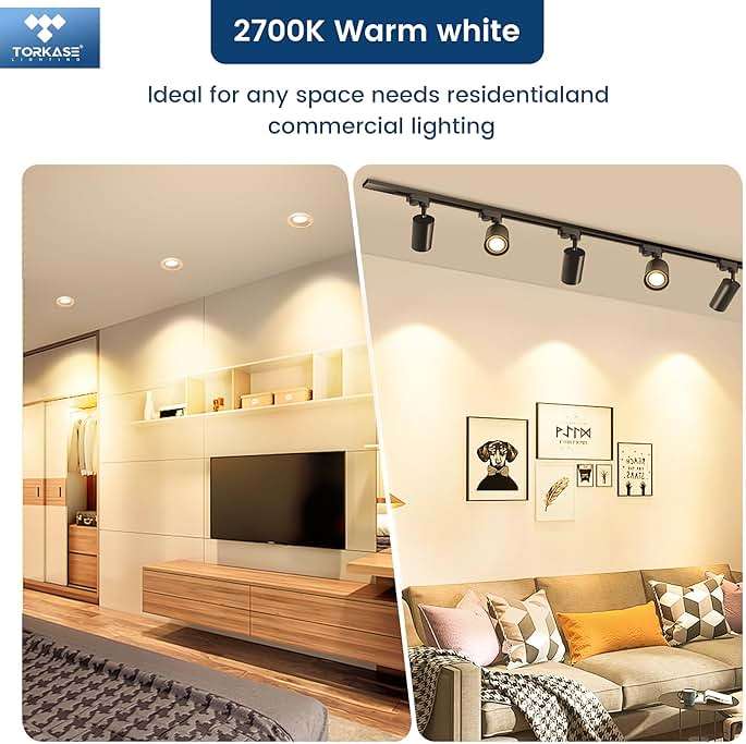 Torkase GU10 LED Bulb, Dimmable MR16 2700K Warm White, 120V 500LM Track Light 5W 50W Equivalent, 90% Energy Saving, 40 Degree, Replacement for Recessed Lighting, 6 Pack - Image 2
