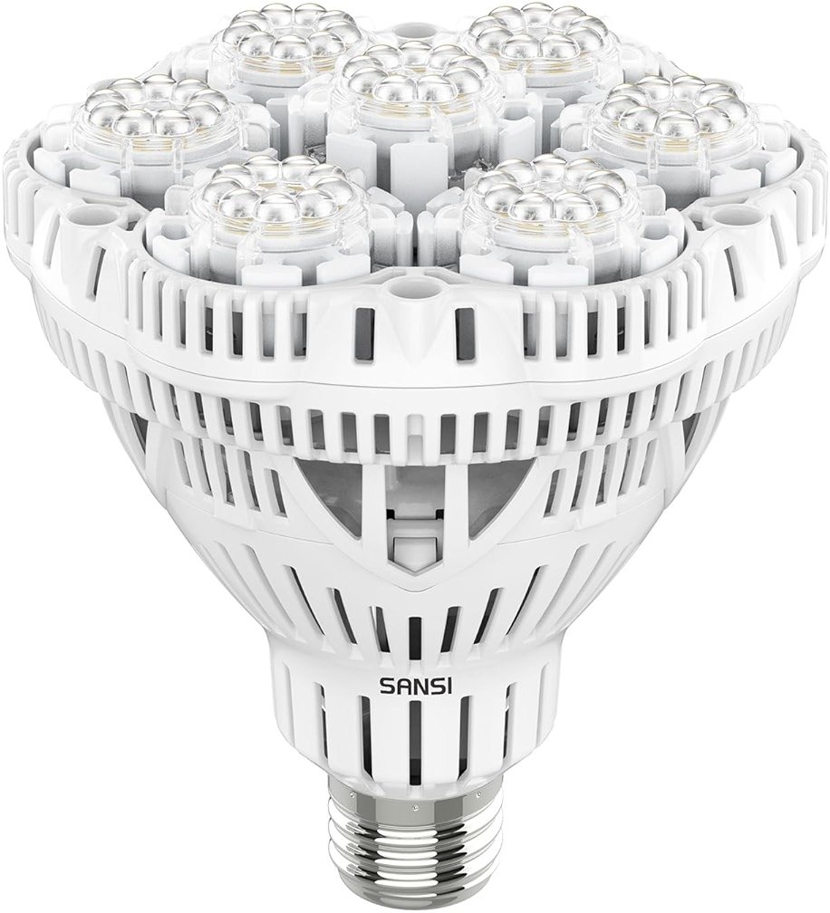 SANSI Grow Lights for Indoor Plants, Full Spectrum 36W Grow Light Bulbs (400 Watt Equiv) with Optical Lens for High PPFD, PPF 65.6 umol/s LED Energy Saving Plant Light for Indoor Growing Seed Starting - Product Image