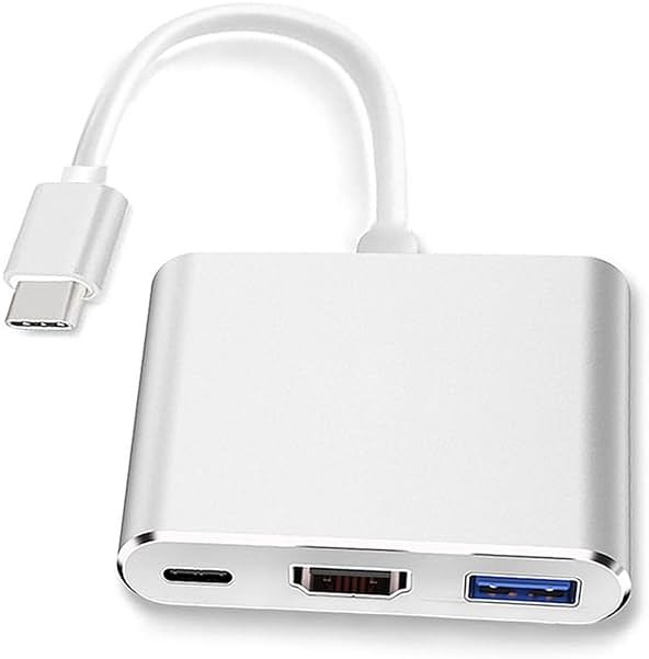USB-C to HDMI Adapter (Supports 4K / 30Hz) - Type- C 3 in 1 Converter Cable for 2017/2018 MacBook Pro, MacBook, Mac Pro, iMac, Chromebook, & More USB 3.0 Type-C Devices - Product Image