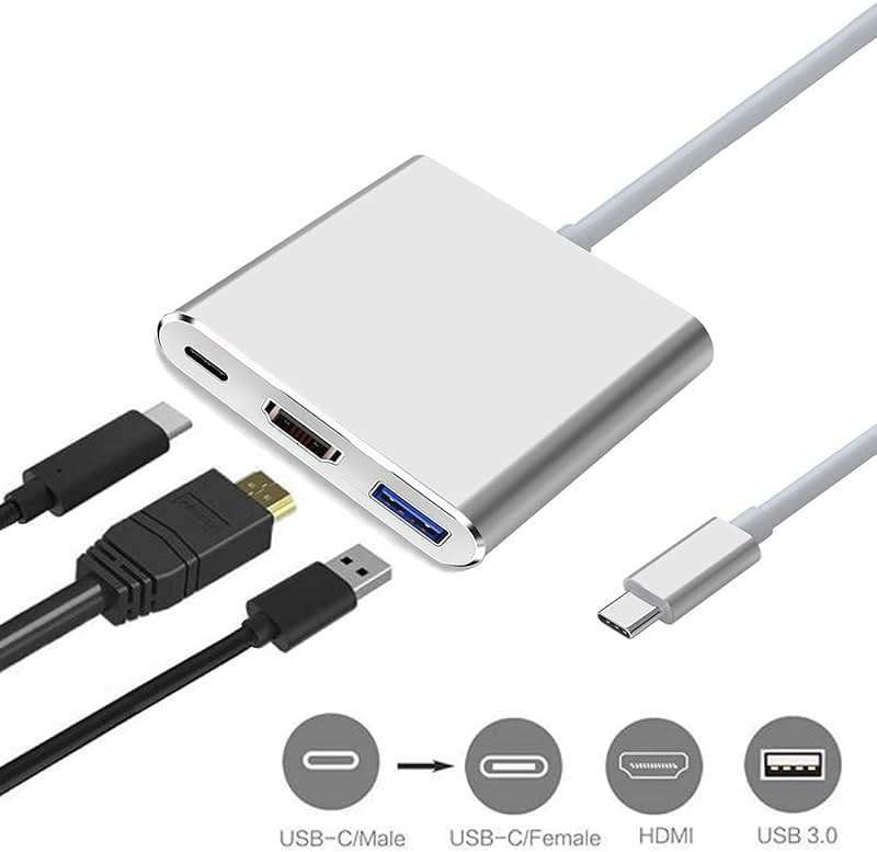 USB-C to HDMI Adapter (Supports 4K / 30Hz) - Type- C 3 in 1 Converter Cable for 2017/2018 MacBook Pro, MacBook, Mac Pro, iMac, Chromebook, & More USB 3.0 Type-C Devices - Image 6